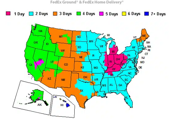 Fedex shipping map