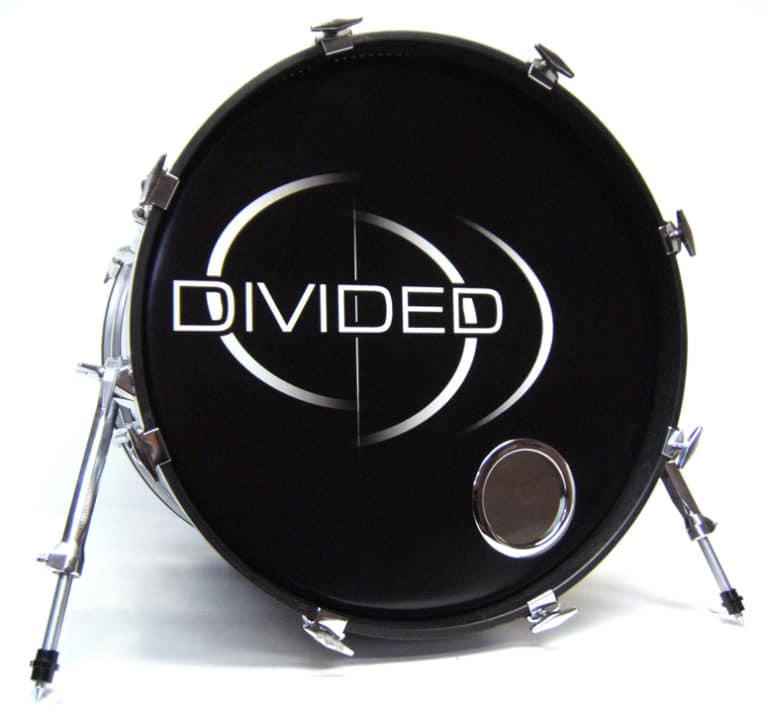 Divided Custom Bass Drum Head • Vintage Logos