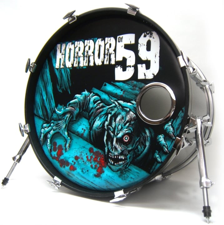 Horror Of 59 - Custom Bass Drum Head • Vintage Logos