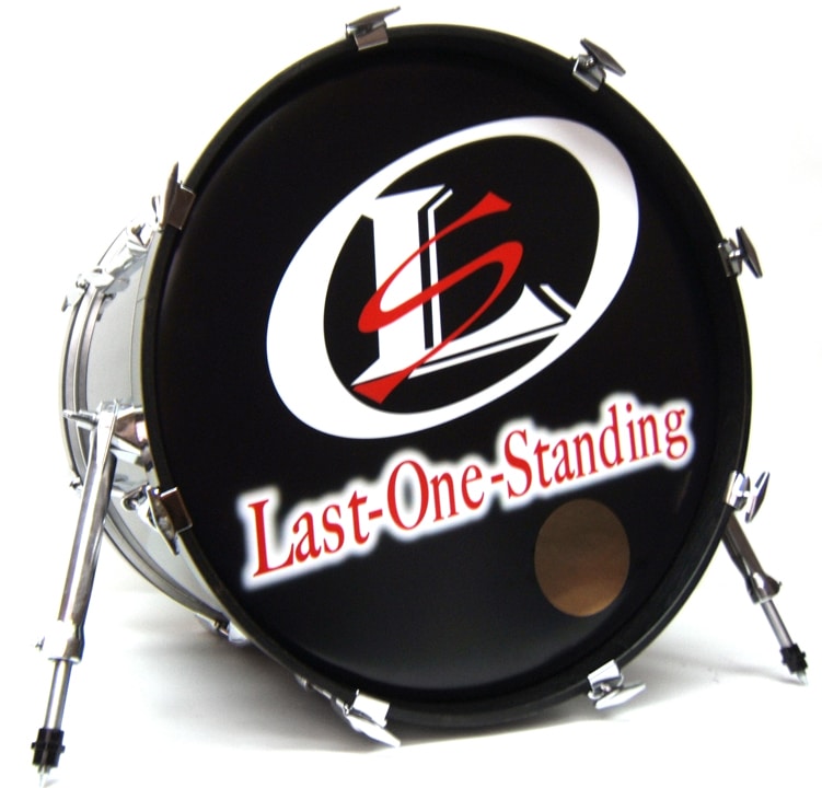 Last One Standing - Custom Bass Drum Head • Vintage Logos